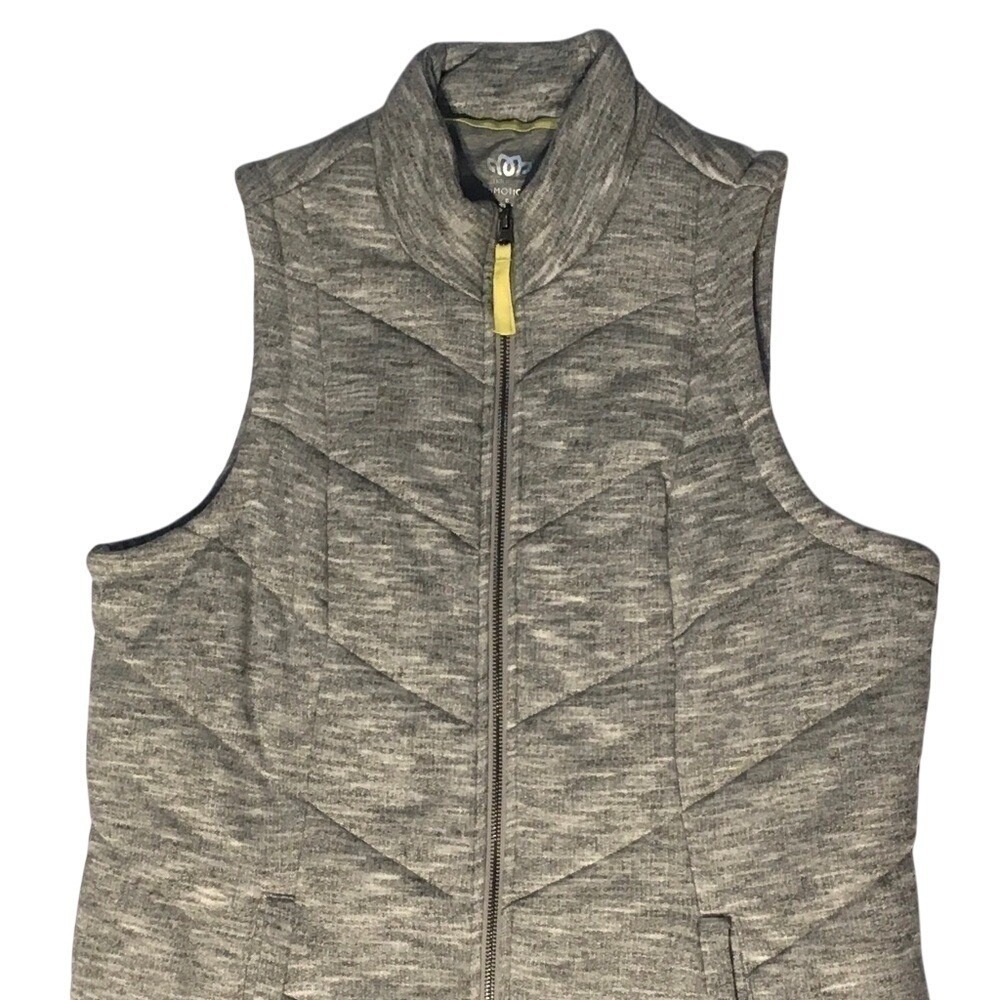 Maurices In Motion‎ Womens Gray Space Dye Chevron Quilted Puffer Vest Size 0